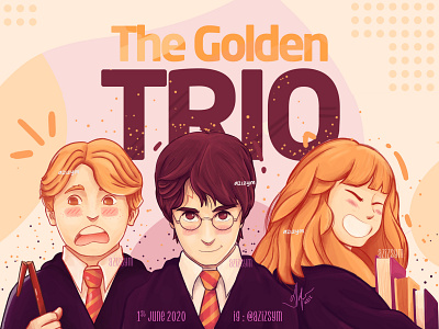 The Golden Trio artwork character design illustration logo photoshop procreate sketch sketchbook vector vectorart vexel