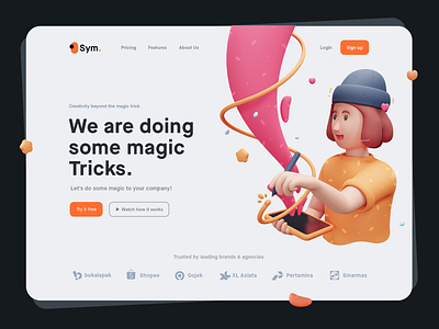 Landing Page - 3D Character