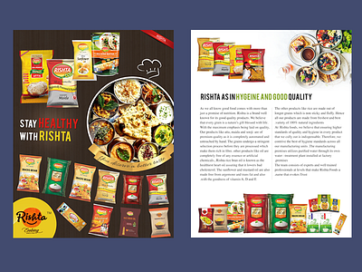 Rishta Food Magazine AD Design cover food jacksonville literary magazine orange red skyline water watercolor