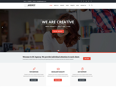 Creative Agency, Hosting, SEO, Portfolio WordPress Theme