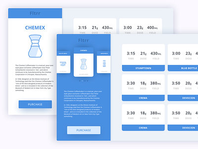 Fltrr - Interface Variations app coffee fltrr interface ui ux web app