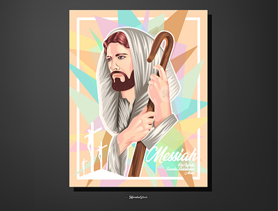 Messiah art beautiful christian illustration jesus messiah savior vector