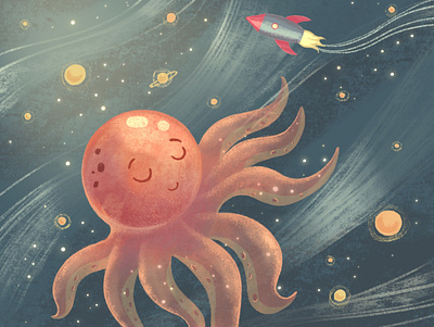octopus planet childrenbookillustration illustration