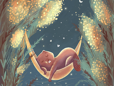 dream beaver childrenbookillustration kidillustration