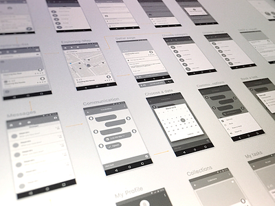 Wireframe app app design lbs local services map
