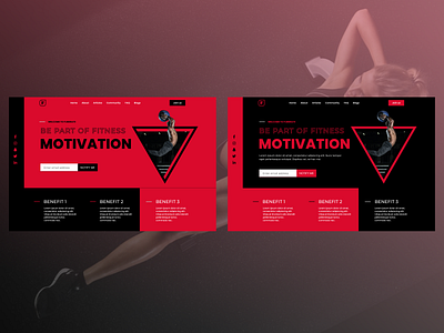 fitness mantra black figmadesign fitness fitness logo landing design landing page design landingpage logo red redesign ux design