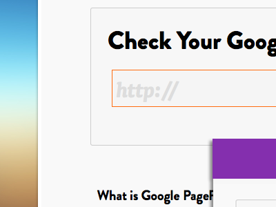 Google Page Rank google landing page ui web tool