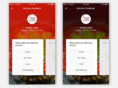 Delivery Feedback delivery feedback ios minimal rating sketch sketchapp ui