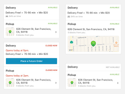 Delivery/pickup options delivery ios mobile pickup sketch ui