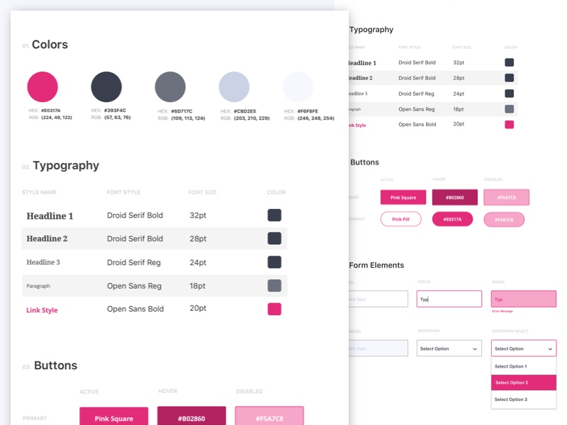 Dinzign Styleguide by Ozge G. for Dinzign on Dribbble