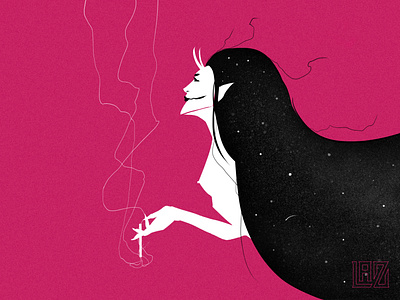 You've Got The Universe Reclining In Your Hair illustration