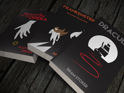 Macabre Book Series book cover design dracula frankenstein horror illustration illustrator minimalist typography