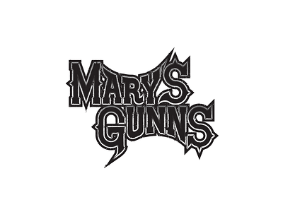 Mary's Gunns Logo bands branding design illustration lettering logo rock and roll typography vector