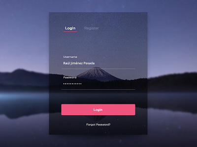 Shot 001 - Login Form daily flat form interface login mountain