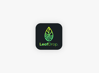 App icon for Leaf Drop app icon black branding cosmatic cosmatic logo design graphic design icon illustration ios leaf logo logo logo design modern logo ui ux vector