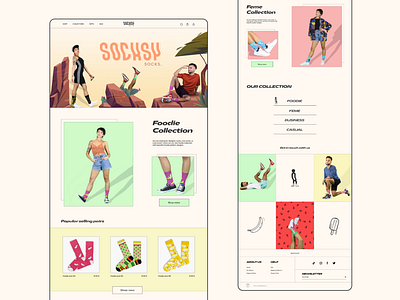 Home page design for Socksy