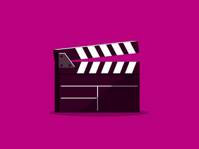 Clapperboard 2d art design film flat icon illustration vector