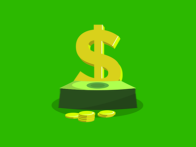 Cash Money 2d art design icon illustration vector