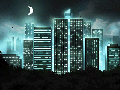 Melancholy Skyline 2d animation art design digital illustration landscape motion parallax vector