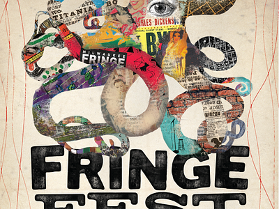 Milwaukee Fringe Fest arts collage festival octopus poster