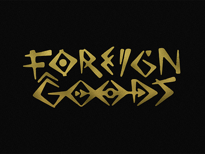 Foreign Goods Identity band cuneiform hand lettered identity jazz logo music symbols typography