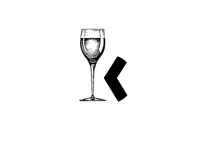 k-logo, glass bw engraving glass k kvartira kosti kreuts logo restaurant variation