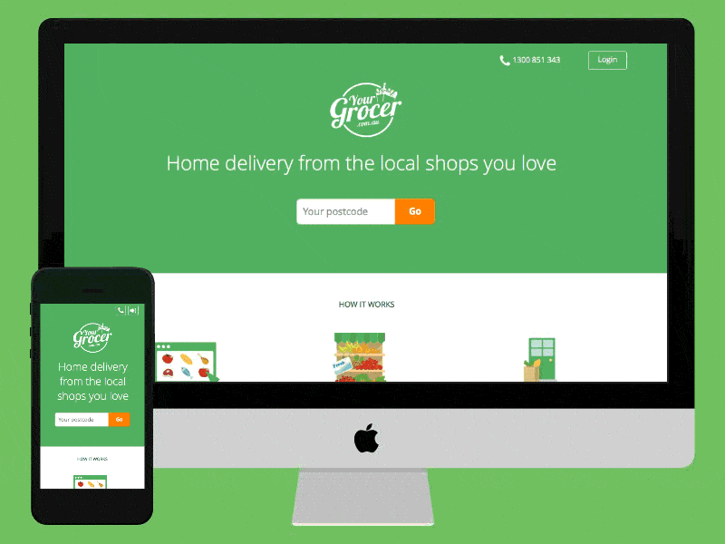 New YourGrocer homepage design groceries homepage responsive yourgrocer