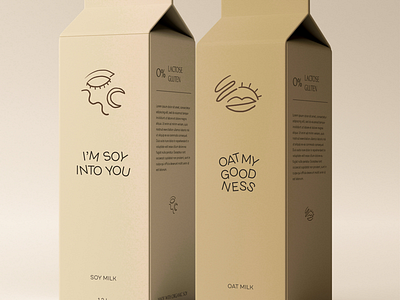 Plant-based Milk Packaging Design illustration logo minimal modern packaging