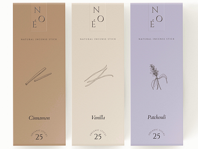NOÉ — Natural Incense Stick branding illustration logo packaging visual identity