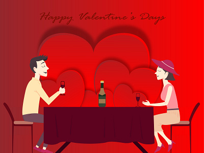 Happy Valentine,s Days branding design flat flatdesign illustration thanks ui vector