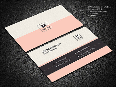Business Card Template brand branding business business card card clean clear cmyk company corporate elegant professional simple visiting card
