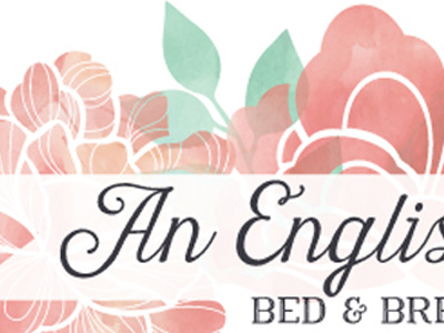 An English Garden B&B Logo V2 adobe illustrator branding cursive flowers garden logo ribbon watercolor