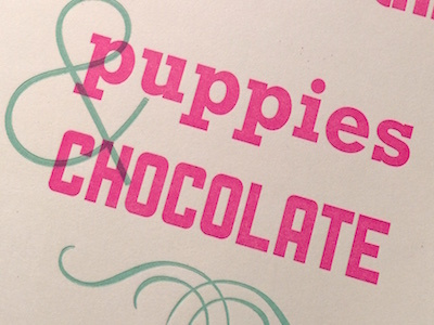 Valentine's Day card letterpress typography vandercook