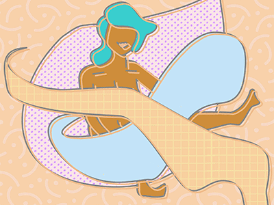 Blue Lady after effects animated gif animation gif illustration lady pattern peach pink woman