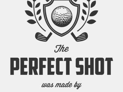 The Perfect Shot award emblem laser etch plaque typography wood