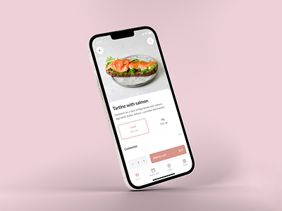 Croissant Dore product's page app bakery design food mockup pink ui ux