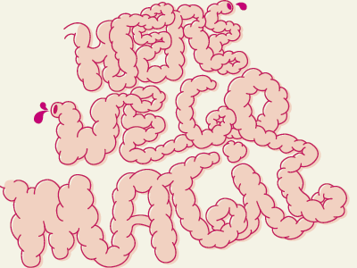 Intestinal Typography guts screenprint