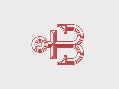 Ahoy matey anchor b boat branding letter logo nautical red sea ship