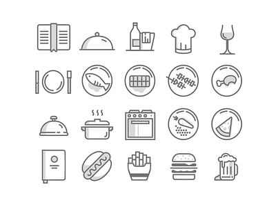 Food Icons beer burger cook fish food free fries icons menu plate restaurant wine