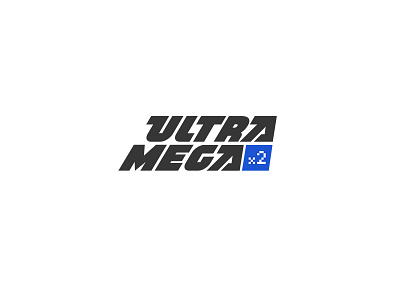 Ultra Mega Mega Consulting 90s bold gaming logo logotype mark pixel retro simple