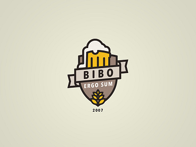 BIBO ERGO SUM Badge badge beer bibo ergo friendly german illustration logo mark party shield sum