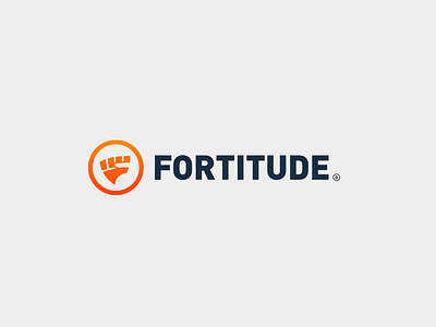 Fortitude Logo branding circle eddy fashion fist fitness health identity logo mark shield triangle