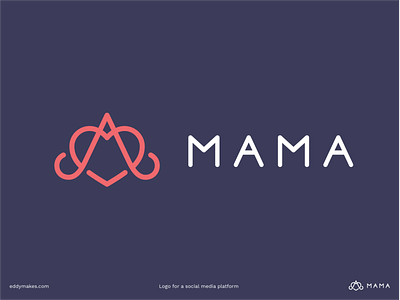Logo Mama branding connect design eddy letter logo mark middleeast mom monogram mother social social media vector