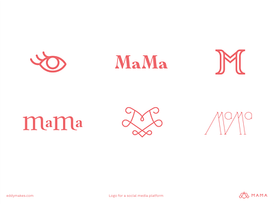 Logo Mama Drafts brainstorming branding concepts drafts eddy exploration eye kids letter logo mama mark middleeast mom monogram monograms mothers parent parenting social