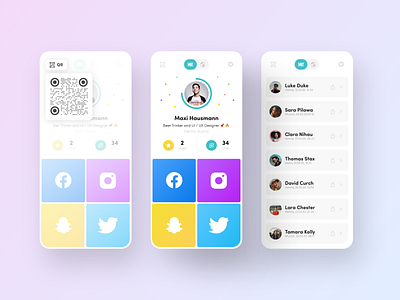 Social Sharing - App Design app apple branding business contact design digital facebook love share sharing social social network socialmedia ui uiux ux uxui vcard vector
