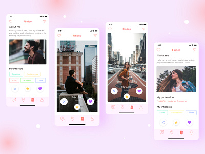 Dating mobile app - UX/UI dating app dating app design dating mobile app interactive design ui ui design user inteface user interface ui ux ux design ux research webdesign wireframing
