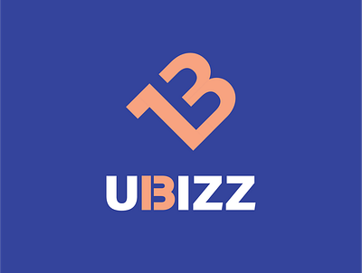 Ubizz - Logo Design 13 blue brand branding business colorful design flatlogo graphic design icon illustrator logo logomark logotype minimal orange simple united vector