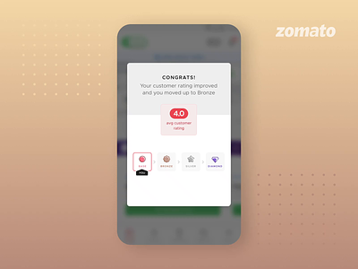 Medal Unlock Animation android animations application appreciation benefits delivery improvement incentives levels medal motion performance program rating riders ui unlock upgrade ux zomato