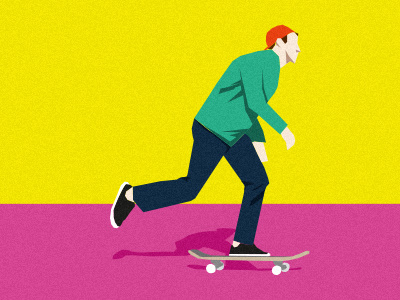 Kick push... and coast illustration skateboard vector