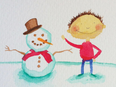 Happy Holidays! christmas holidays illustration snowman watercolour